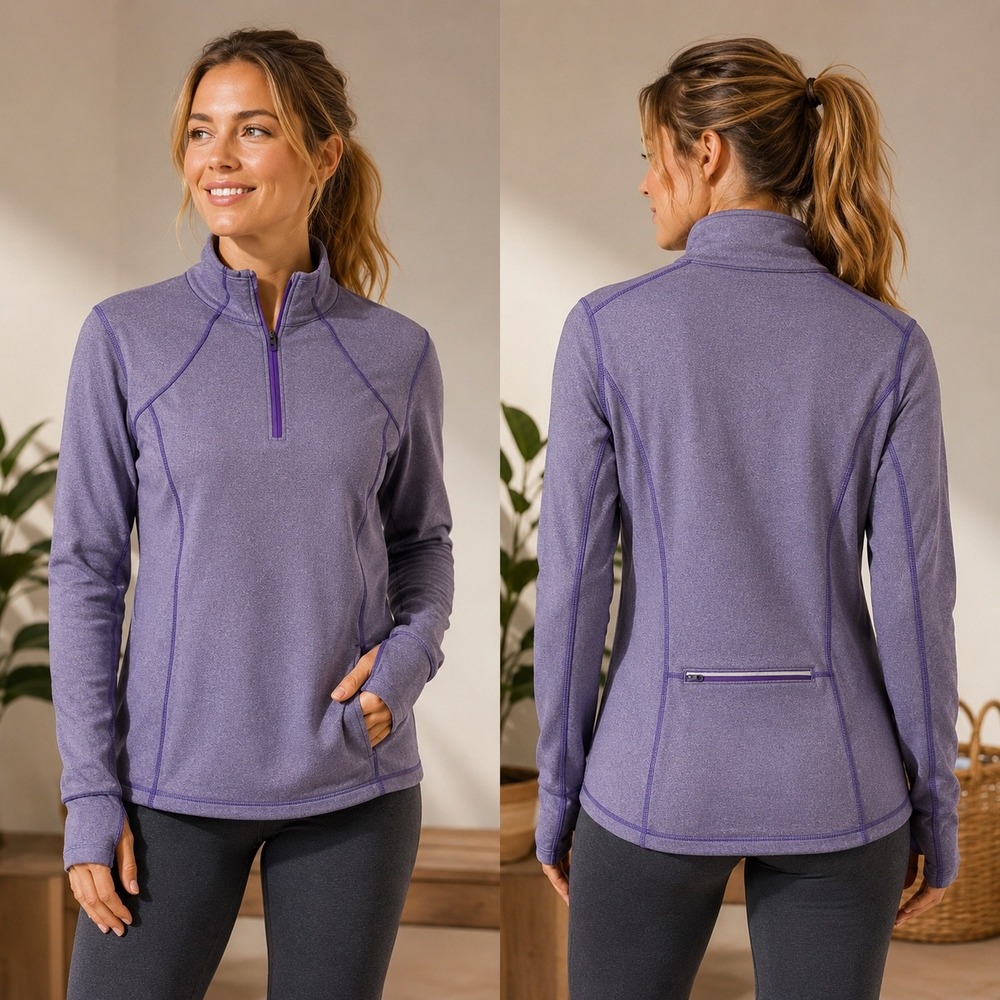 Mountain Hardwear Pullover Purple Heather Quarter Zip Gorpcore Active Large